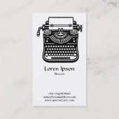 ヴィンテージタイプライター – 白 名刺 (裏面)