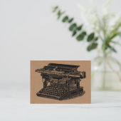 ヴィンテージタイプライター – 黒い厚紙テックス 名刺 (スタンド正面)