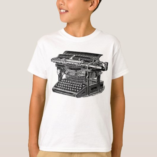 ヴィンテージタイプライター – 黒 Tシャツ (正面)