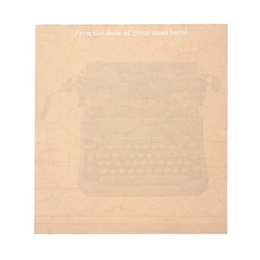 ヴィンテージタイプライター – 5.5" x 6"メモ帳 ノートパッド (正面)