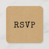 ヴィンテージタイプライターQRコードRSVP応答 エンクロージャーカード (正面)