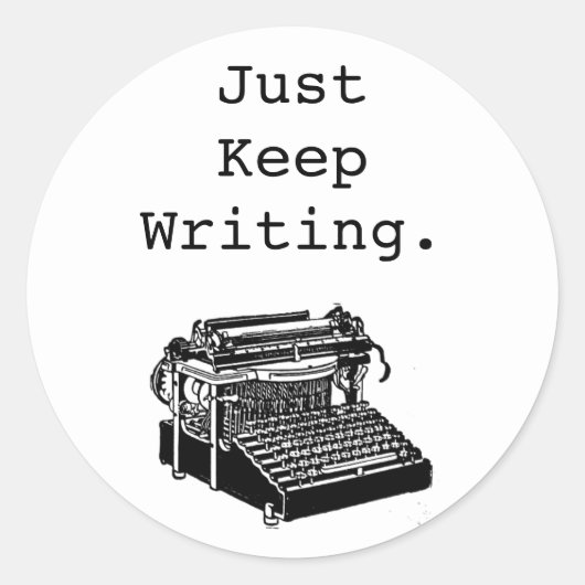 ヴィンテージタイプライタ保ー"Just's"，任意の色 ラウンドシール (正面)