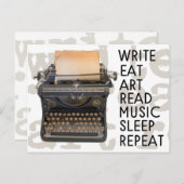 ヴィンテージタイプライタ書ー ポストカード (正面/裏面)