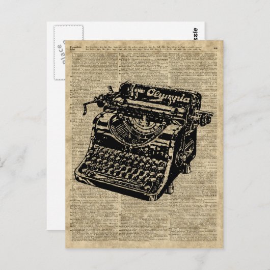 ヴィンテージタイプライタ(辞書ページ) ポストカード (正面/裏面)