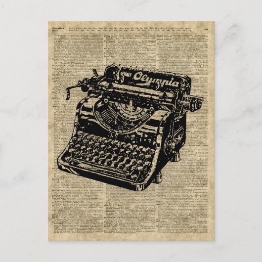 ヴィンテージタイプライタ（辞書ページ） ポストカード (正面)