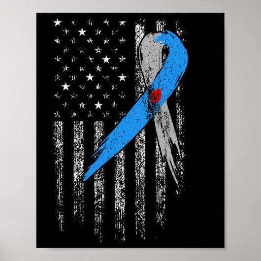 ヴィンテージタイプ1 T1d糖尿病認識度月リボン ポスター (正面)