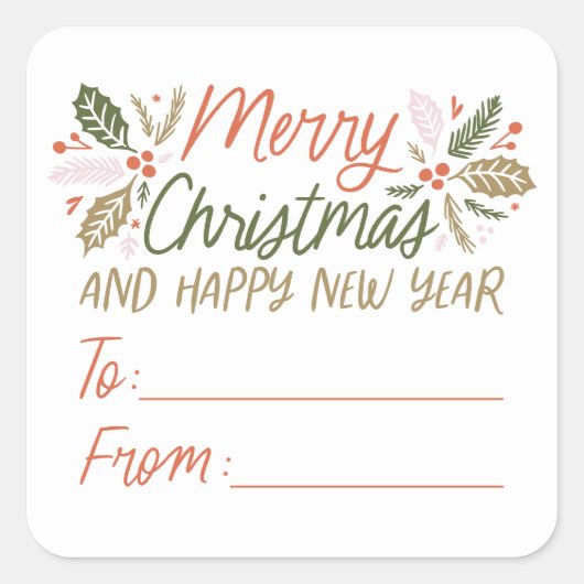 ヴィンテージタイプHolly Berry Christmasから スクエアシール (正面)