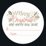 ヴィンテージタイプHolly Berry Christmas Giftingから ラウンドシール<br><div class="desc">この明るくフェスティバルのステッカーで、あなたのギフトラッピング用品を次のレベルに上げる。私のオリジナルの手で描いた冬の葉鮮やか色と甘いお洒落タイポグラフィ。</div>