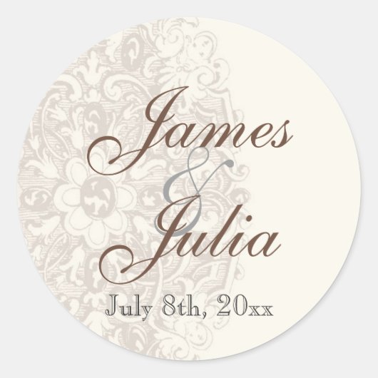 ヴィンテージタイペレース結婚ズシール ラウンドシール (正面)