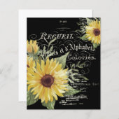 ヴィンテージタイポグラフィとヒマワリ背景 (正面/裏面)