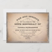 ヴィンテージタイポグラフィの古い誕生日招待状 招待状 (正面)