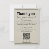 ヴィンテージタイポグラフィの梱包注文サンキューカード サンキューカード (正面)