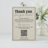 ヴィンテージタイポグラフィの梱包注文サンキューカード サンキューカード (スタンド正面)