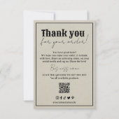 ヴィンテージタイポグラフィの梱包注文サンキューカード サンキューカード (正面)