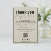 ヴィンテージタイポグラフィの梱包注文サンキューカード サンキューカード (スタンド正面)