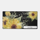 ヴィンテージタイポグラフィひまわりパーソナライズされた デスクマット (正面)