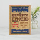 ヴィンテージタイポグラフィウェスタン結婚式招待状 招待状 (スタンド正面)