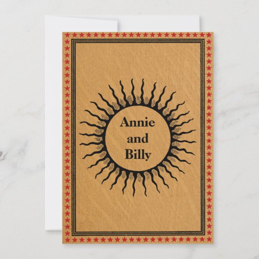 ヴィンテージタイポグラフィウェスタン結婚式招待状 招待状 (裏面)