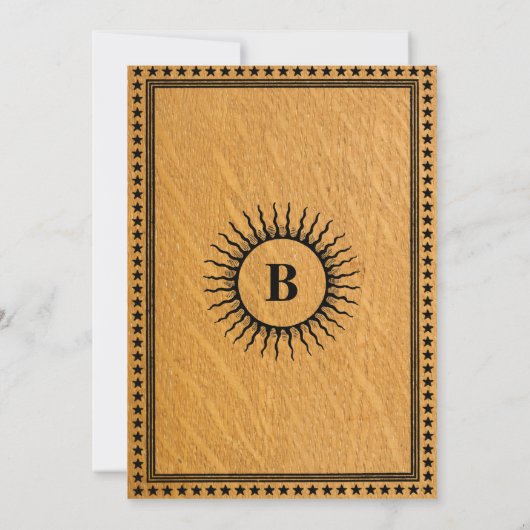 ヴィンテージタイポグラフィウェスタン結婚式招待状 招待状 (裏面)