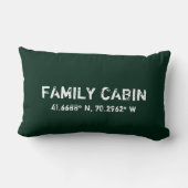 ヴィンテージタイポグラフィカスタム座標ダークグリーン ランバークッション (裏面)