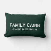 ヴィンテージタイポグラフィカスタム座標ダークグリーン ランバークッション (正面)