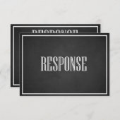 ヴィンテージタイポグラフィシャルボードウェディングRSVPカード 出欠カード (正面/裏面)