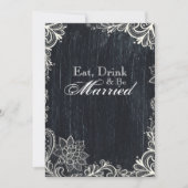 ヴィンテージタイポグラフィシャルボードリハーサル夕食 招待状 (正面)