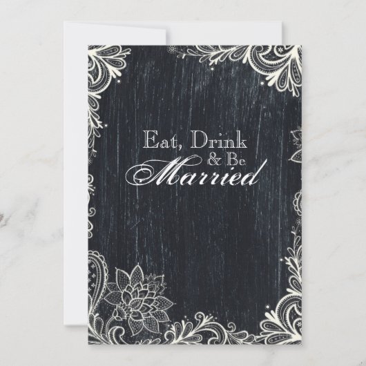 ヴィンテージタイポグラフィシャルボードリハーサル夕食 招待状 (正面)