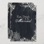 ヴィンテージタイポグラフィシャルボードリハーサル夕食 招待状 (正面/裏面)