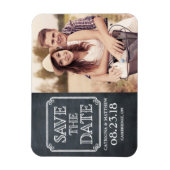 ヴィンテージタイポグラフィシャルボード日付磁石を保存 マグネット (縦)