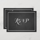 ヴィンテージタイポグラフィスクリプトシャルボードRSVPカード 出欠カード (正面/裏面)