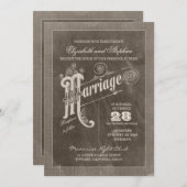 ヴィンテージタイポグラフィスタイリッシュ結婚式招待状 招待状 (正面/裏面)