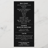 ヴィンテージタイポグラフィスタイルブラック結婚式 プログラム (裏面)