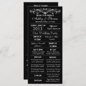 ヴィンテージタイポグラフィスタイルブラック結婚式 プログラム (正面/裏面)