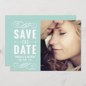 ヴィンテージタイポグラフィセーブ・ザ・デート案内 セーブザデート (正面/裏面)