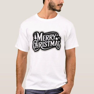 ヴィンテージタイポグラフィデザインメリークリスマス Tシャツ