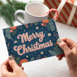 ヴィンテージタイポグラフィノンフォトメリークリスマスカード シーズンカード