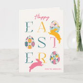 ヴィンテージタイポグラフィハッピーイースター シーズンカード (正面)