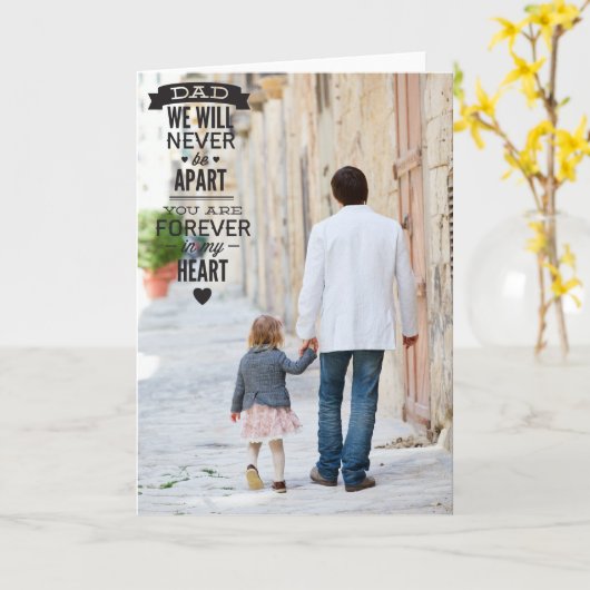 ヴィンテージタイポグラフィハッピーファーザーの日写真カード カード (黄色い花)