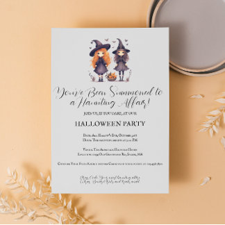 ヴィンテージタイポグラフィハローウィンパーティ招待状 招待状