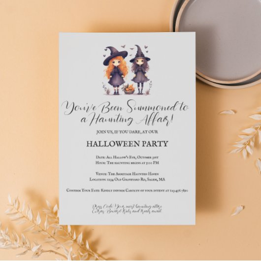 ヴィンテージタイポグラフィハローウィンパーティ招待状 招待状