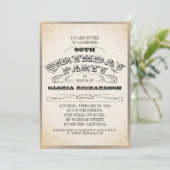 ヴィンテージタイポグラフィバースデーパーティ招待状 招待状 (スタンド正面)