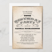 ヴィンテージタイポグラフィバースデーパーティ招待状 招待状 (正面/裏面)