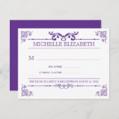 ヴィンテージタイポグラフィバー-バルミツワー返信 出欠カード (正面/裏面)