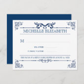 ヴィンテージタイポグラフィバー-バルミツワー返信 出欠カード (正面/裏面)