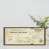 ヴィンテージタイポグラフィブライダルシャワーチケット 招待状 (スタンド正面)