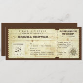 ヴィンテージタイポグラフィブライダルシャワーチケット 招待状 (正面/裏面)