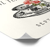 ヴィンテージタイポグラフィブライダルシャワーティーパーティー標識 ポスター (角)