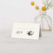 ヴィンテージタイポグラフィブライダルシャワーティーパーティー プレイスカード (正面)