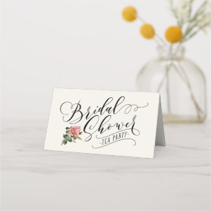 ヴィンテージタイポグラフィブライダルシャワーティーパーティー プレイスカード